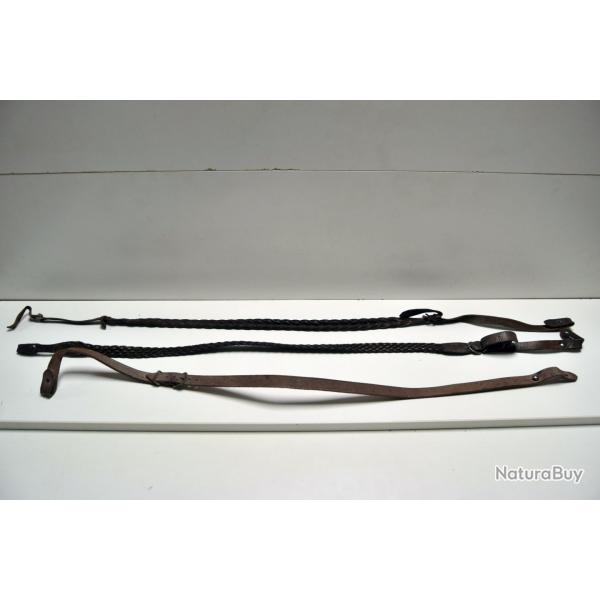 Lot n�10 de 3 bretelles en cuir