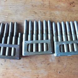3 clips chargeur et 18 munitions carcano
