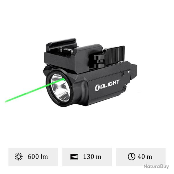 OLIGHT LAMPE TACTIQUE BALDR MINI - LASER VERT NOIR