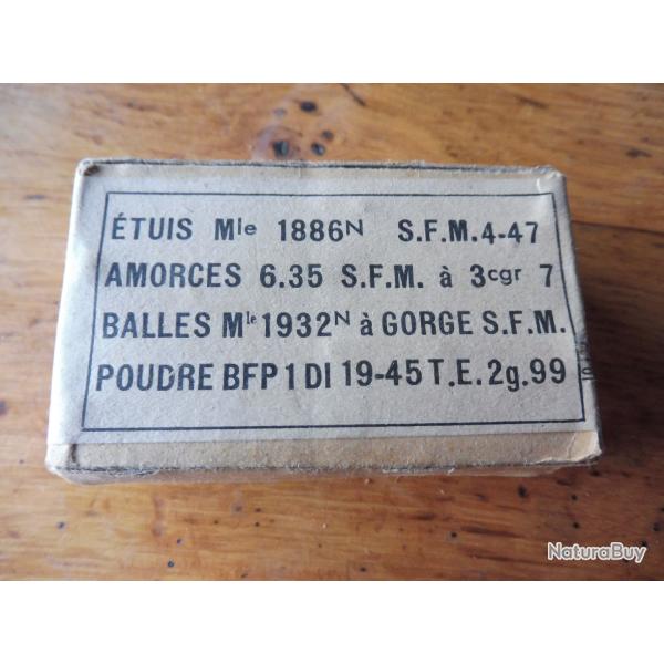 ww2 boite complette 8 munitions 8 mm lebel model 1932