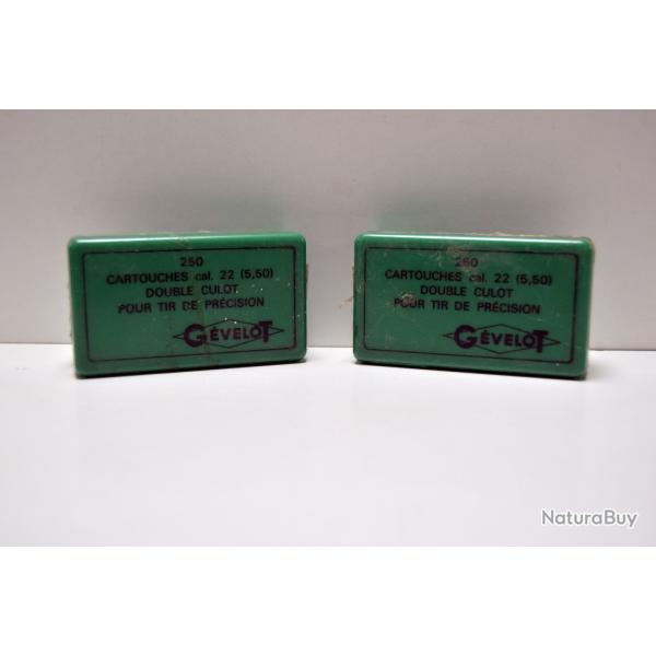 Lot de 2 boites de munitions  G�velot - Cal. 22 Bosquette