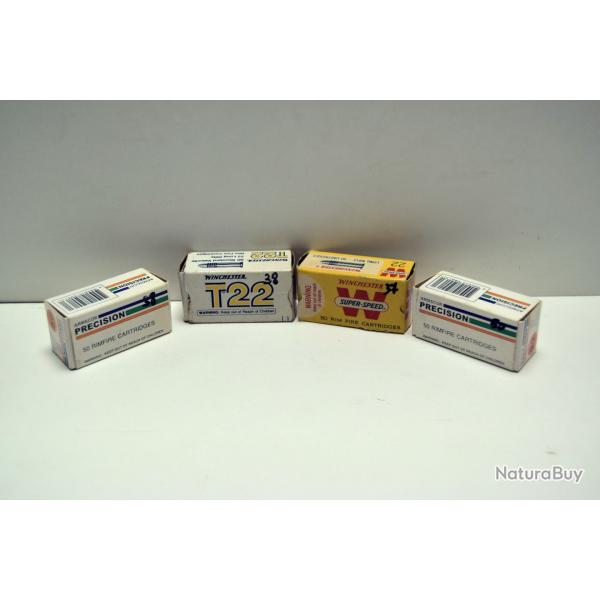 Lot de 4 boites de munitions - Cal. 22 LR