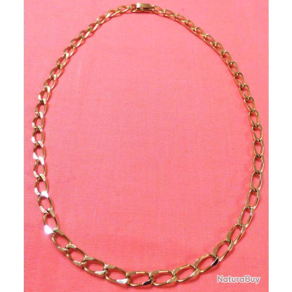 TRES BELLE PETITE CHA�NE EN PLAQUE OR= 45cm- POUR IDEE CADEAU- POUR DAME, POUR JEUNE FILLE