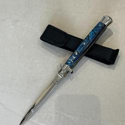 Couteau automatique stiletto XXL bleu 33cm ench&egrave;re