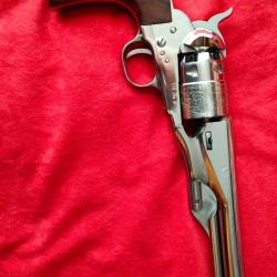 PIETTA Colt 1860 Army OLD SILVER cal. 44 et son Holster cuir noir