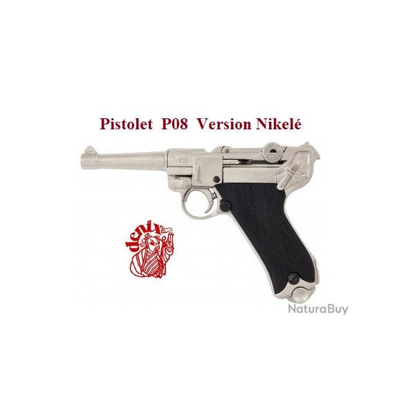 R�plique Pistolet  PO8  Parabellum  Nikel�