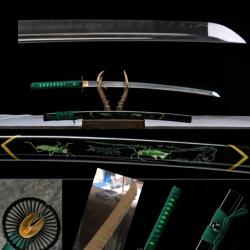 puissant Katana d'exception, Lame &agrave; trempe diff&eacute;renci&eacute;e, forg&eacute; main, solide, pour  sport  coupe