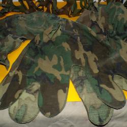 ARMEE AMERICAINE U.S : LOT ABIME DE 3 COUVRES CASQUES US M1 WOODLAND NON REVERSIBLE AVEC TAMPON DE 1