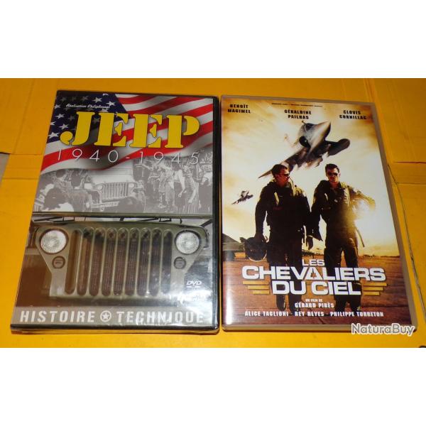 LOT DE 2 D.V.D NEUF SOUS BLISTER : JEEP 1940-1945 ET FILM LES CHEVALIERS DU CIEL   ,  ETAT NEUF VOI