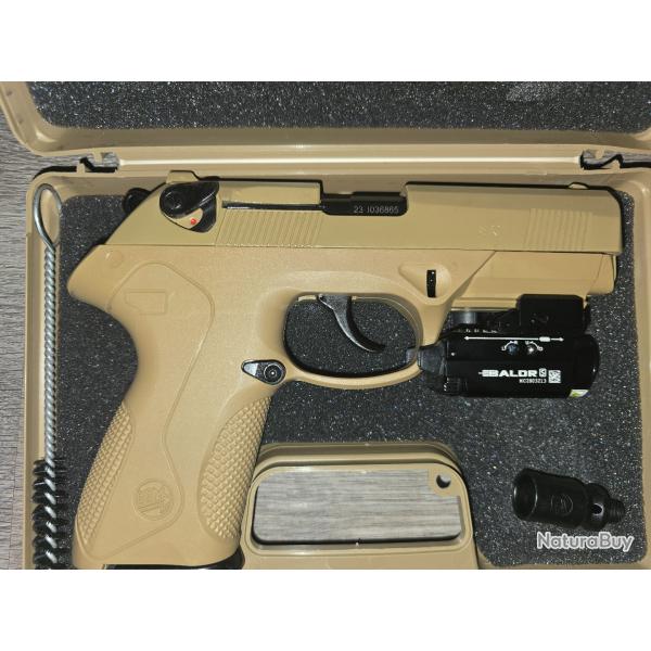 Pistolet Bruni - P4 - 9mm - PAK - D�sert AVEC OLIGHT BALDR S