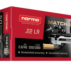 NORMA 22LR 40GR MATCH-22 LRN PLOMB X50