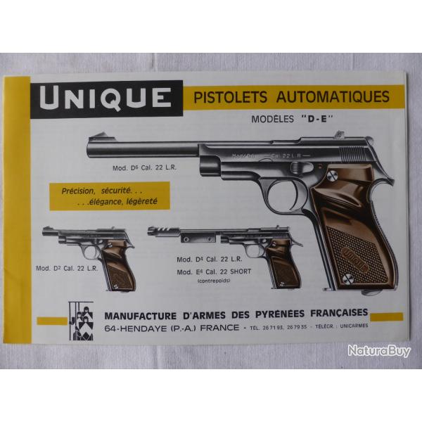 Ancien d�pliant Pistolets Automatiques Mod�le Unique "D - E"