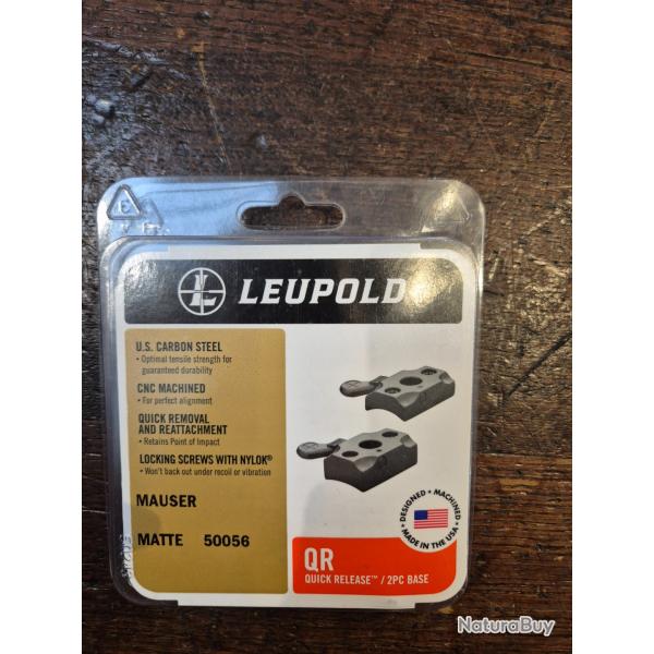 2 embases Leupold QR pour Mauser 98 ref 50056