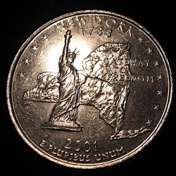 U.S.A pi&eacute;ce collector quarter dollar qualit&eacute; sup " NEW YORK" 2001
