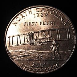 U.S.A pi&eacute;ce collector quarter dollar qualit&eacute; sup " North Carolina" 2001