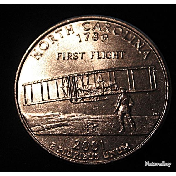 U.S.A pi�ce collector quarter dollar qualit� sup " North Carolina" 2001