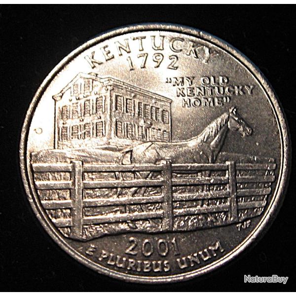 U.S.A pi�ce collector quarter dollar qualit� sup " Kentuky" 2001