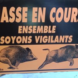 Panneau signal&eacute;tique chasse en cours lot de 2.