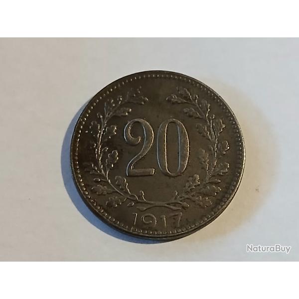 20 heller Charles 1er 1917 Autriche