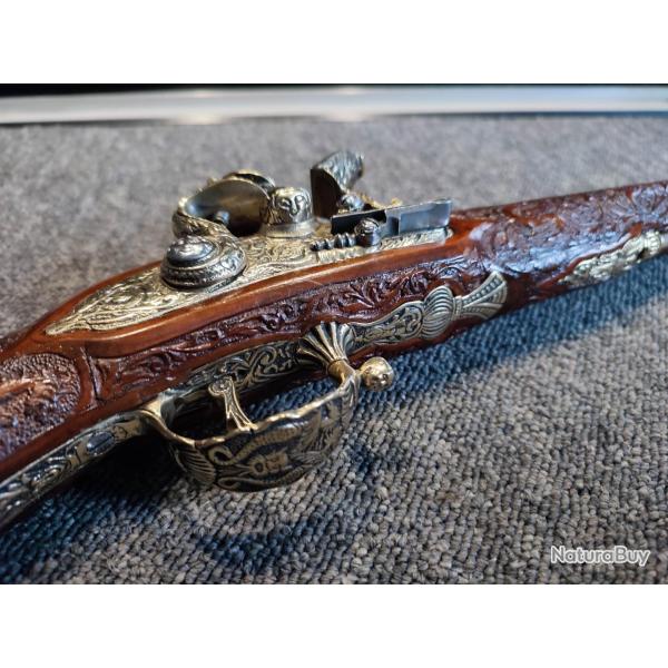 Exceptionnel pistolet � silex poudre noire tr�s grand luxe fabrication italienne Fabio ZANOTTI 1970