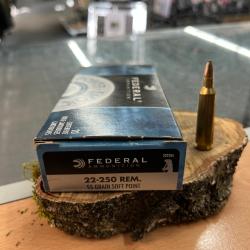 FEDERAL 22-250 REM SOFT POINT 55GR