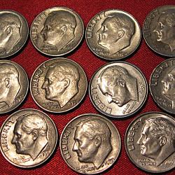 U.S.A 11 pieces de one dime ann&eacute;es variu&eacute;es ttb