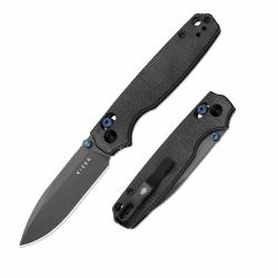 Couteau Kizer Pokiman CD Lame Drop Point Acier AEB-L Manche Black Micarta Clutch Lock KIV3789A1