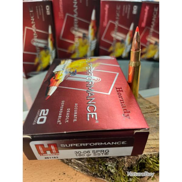 HORNADY SUPERFORMANCE30-06 SPRG 180 GR SST(BOITE DE 20)