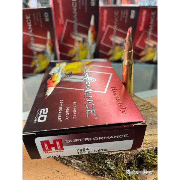 HORNADY SUPERFORMANCE 7X64 162GR SST(BOITE DE 20)