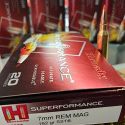 HORNADY SUPERFORMANCE 7 MM REM MAG 162GR SST(BOITE DE 20)