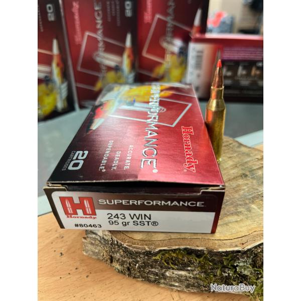 HORNADY SUPERFORMANCE 243 WIN 95GR SST(BOITE DE 20)