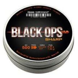 BO&Icirc;TE DE 500 PLOMBS BLACK OPS SHARP &Agrave; T&Ecirc;TE POINTUE CAL. 4.5 MM