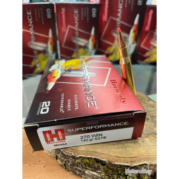 HORNADY SUPERFORMANCE 270 WIN 140 GR SST(BOITE DE 20)