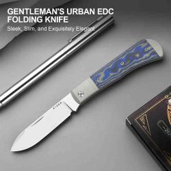 Couteau Kizer Trestle-D Lame Drop Point Acier Nitro-V Manche Alu&Vortex Micarta Slip Joint KIV3760A2