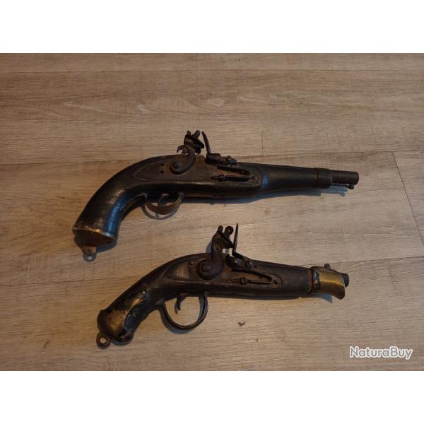 Double pistolet silex paire (1 Euro)