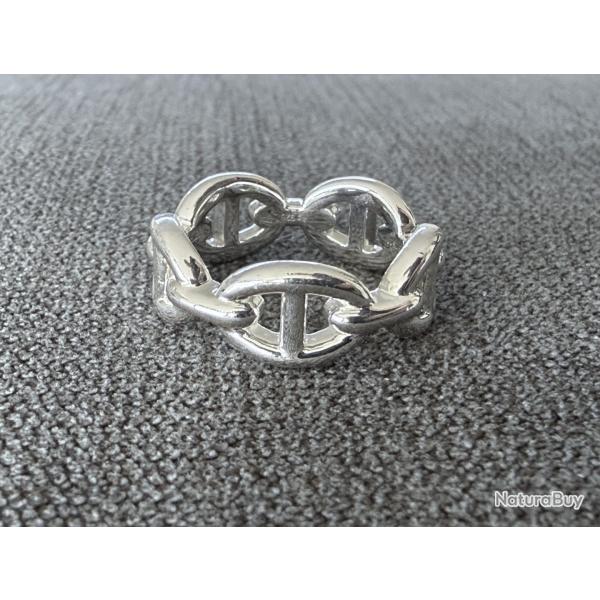 Bague HERMES neuve en argent - chaine d'ancre - taille 52 - Herm�s