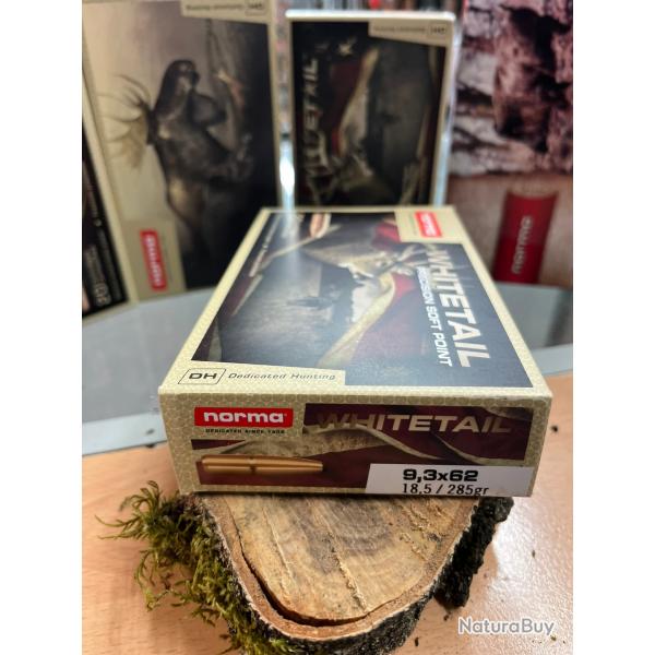 NORMA WHITETAIL 9.3X62 285GR (BOITE DE 20)