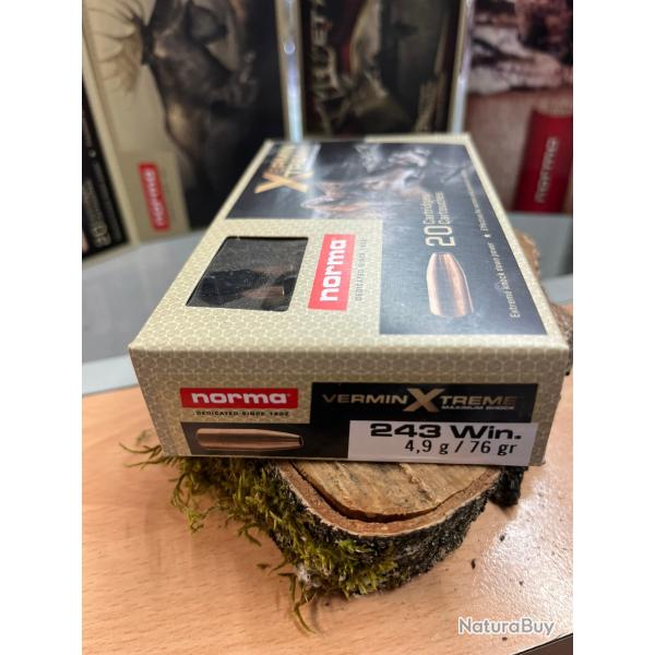 NORMA VARMINT XTREME 243 WIN 76GR (BOITE DE 20)