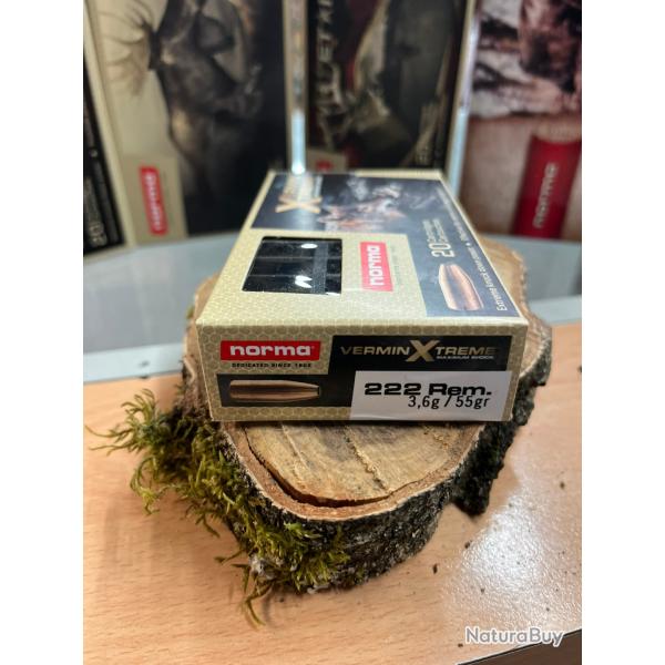 NORMA VERMIN XTREME 222 REM 55GR (BOITE DE 20)