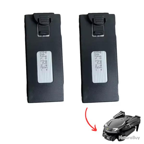 2� Batteries HD Professionnelles 1800 mAh pour Drone V88 8K - 3.7 V Li-Po, Pi�ces & Accessoires