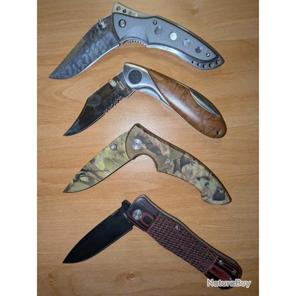 Lot N�2 de 4 couteaux pliants