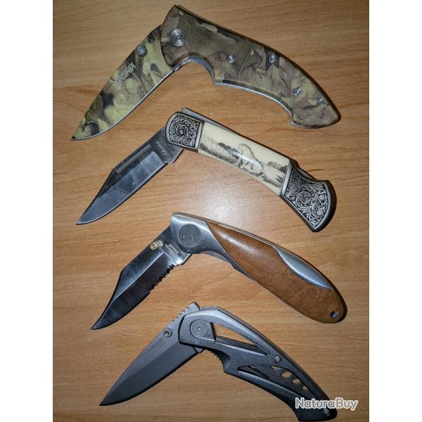 Lot N�4 de 4 couteaux pliants