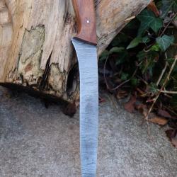 Couteau De Cuisine D'Office Lame Acier Damas 256 Couches Manche Bois Fabrication Artisanale