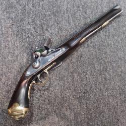 Grand pistolet &agrave; silex de cavalerie de 45,5cm super propre avec crochet de ceinture en acier bois