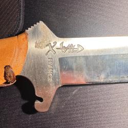 Couteau Wildsteer Original - Archer / Outdoor - Manche Cuir Peint