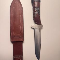 Couteau Wildsteer Original - Archer / Outdoor - Manche Cuir Peint