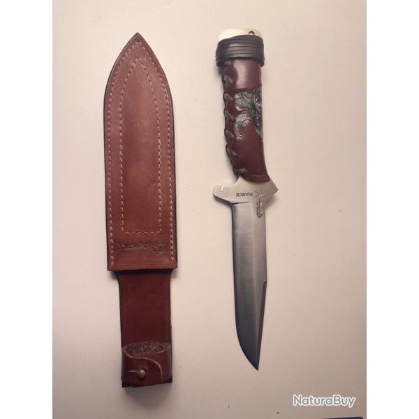 Couteau Wildsteer Original - Archer / Outdoor - Manche Cuir Peint