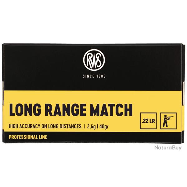 Munitions RWS calibre 22LR Long Range Match 40gr - 2.6g x50