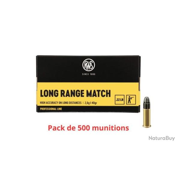 Munitions RWS calibre 22LR Long Range Match 40gr - 2.6g x500 