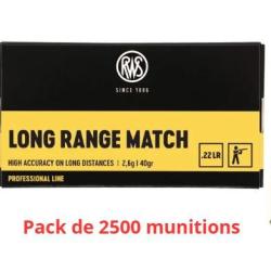 Munitions RWS calibre 22LR Long Range Match 40gr - 2.6g x2500 